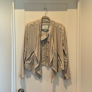 Anthropologie Cream Lightweight Draped Jacket